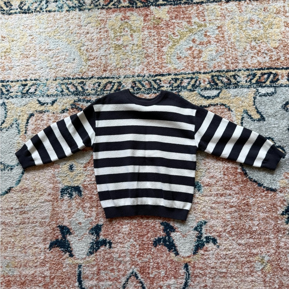 Striped Navy and White Kids Sweater